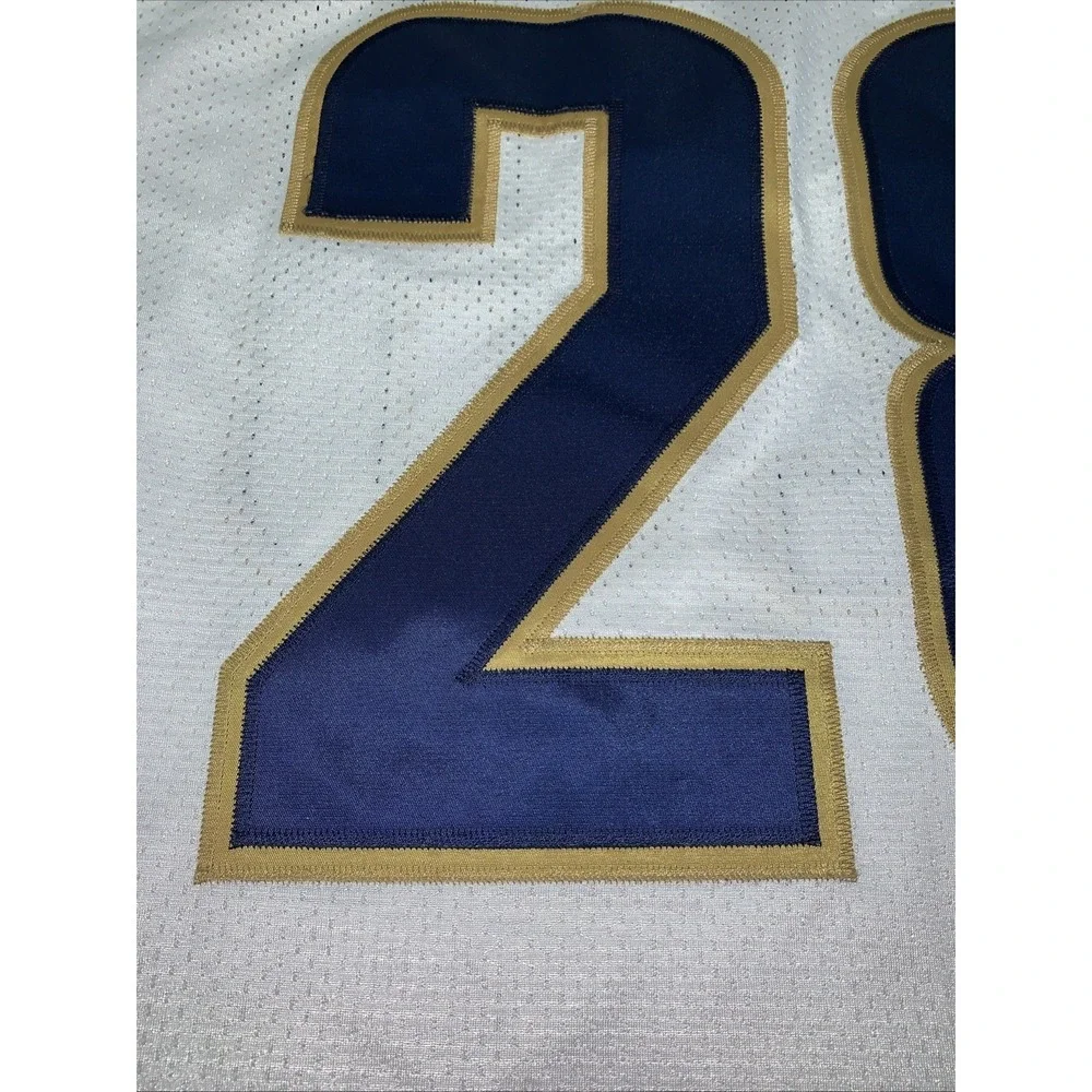 Reebok Marshall Faulk #28 St Louis Rams NFL Jersey White 52 Men's Authentic - Picture 10 of 11
